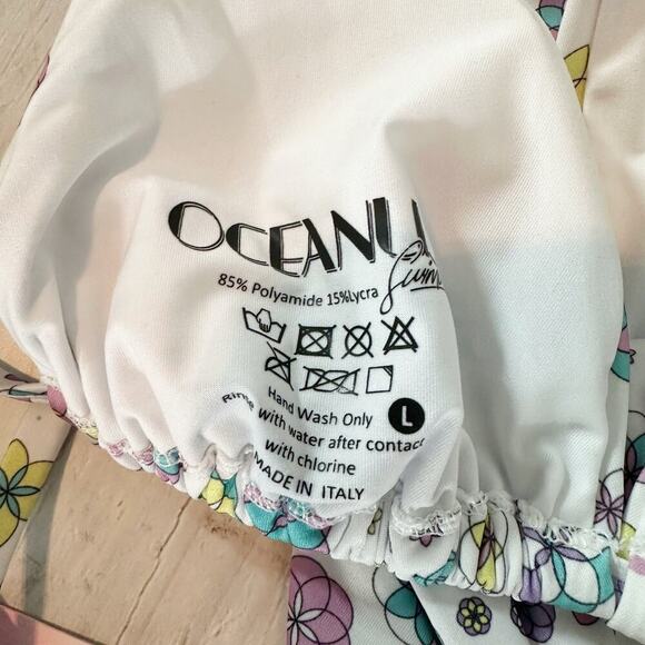 Oceanus Swimwear Revolve Ditzy Floral Bikini Set White Multi Size Large - Picture 7 of 7